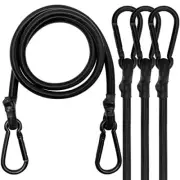 4 Pack Heavy Duty 24 Inch Bungee Cords with Carabiner Hooks for Outdoor Tent