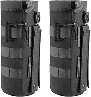 2 Pack Tactical Molle Gear Pouches, Military Back Pouch, Molle Attachments Waterproof Small Utility Pouch (Black)