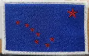 Alaska State Flag Patch W/ VELCRO® Brand Fastener Red Stars Version White Border