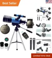 Telescope for Adults & Kids, 70mm Aperture 15X-150X Portable Refractor Telesc...