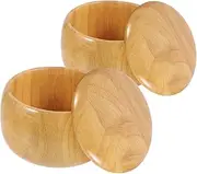 PERSELOSO 2pcs Go Chess Storage Bowls Lid Natural Game Pieces Container Compact and Lightweight Chess Holders for Organizing and Protecting Your Stones