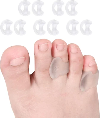 Pinky Toe Separator, Gel Toe Spacers Straightener, Hammer Toe Corrector for Feet