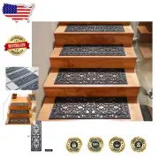 Classic Non-Slip Rubber Stair Mats - 4 Pack for Safe Indoor/Outdoor Steps