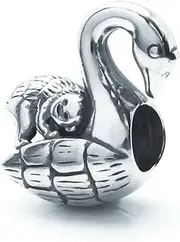 [Dreambell] Antique 925 Sterling Silver Monkey Swan Bird Ride Bead for European Charm Bracelets