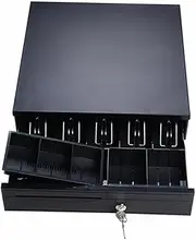 Electronic Cash Register Drawer for Point of Sale (POS) System, Heavy Duty Cash Drawer with 5 Bill 5 Coin Cash Tray, Removable Coin Compartment,RJ11/RJ12 Key-Lock