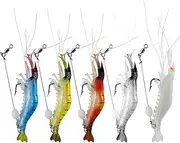 [WANBY] Artificial Silicone Soft Bait Set Luminous Swimbait Shrimp Fishing Lure with Hooks Fishing Tackle Freshwater/Saltwater