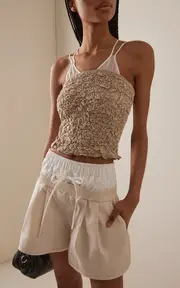 [TG Botanical] Lisa Textured Linen-Blend Tube Top