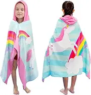 Kids Hooded Beach Bath Towel,Baby Surf Poncho Toddlers Soft Real Cotton Wrap Changing Robe for Boy Girl Shower/Beach/Pool Child Cover ups 127x76 CM Large Towel Wrap,Engineering Vehicle Pattern (Pink)