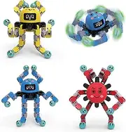 Transformable Fidget Spinner Toys, 3 Pack Fun Cartoon Face Swap Fingertip Spinner, Glow in The Dark, Deformable DIY Mechanical Chain Robot Fingertip Gyros, Decompression Gifts for Kids and Adults