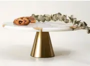 Real Marble Cake Stand by Balin - White Marble 12" Round Cake Stand Round -