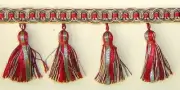 3" Tassel Fringe Cranberry Red Sage Green Gold Match Gimp Brush Beaded Fringe