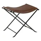 Pemberly Row Top Grain Leather Cinnamon Saddle Seat Accent Stool Bench