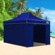 3x4.5M Folding Pop Up Marquee Gazebo Water-Resistant Wedding Tent Canopy Blue