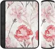 Peach Retro Simple Flowers 2 pcs car seat Strap Covers, Release Stress to Your Neck and Shoulders, Seatbelt Covers for Women for Most Cars Truck Backpack