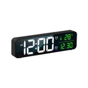 TODO LED Digital Alarm Clock + Temperature Display - Black