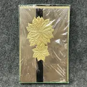 Old Gold Poinsettia Christmas Card Box Set NEW Old Stock