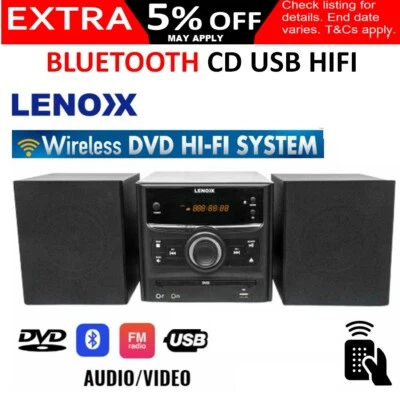 Bluetooth FM Radio HiFi Music CD Player Stereo Speaker System USB Port MP3 Home