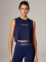 Womens Cropped Workout Singlet. Running Bare Activewear Top