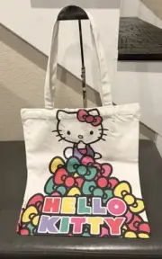 Hello Kitty Tote Bag with Colorful Bow Design