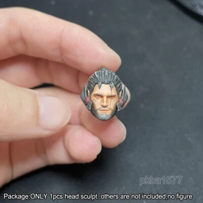 Black Hair facial Hair Premium 1/18 Cyberpunk Man Head Sculpt For 3.75" Figure