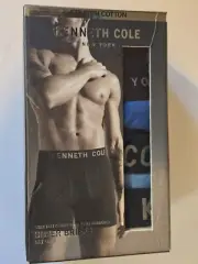 KENNETH COLE Boxer Briefs Men's XL - 5 Pack Cotton Stretch MIXED BLUE BRAND NEW