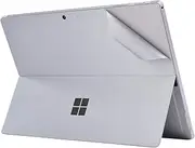 XISICIAO 3-in-1 Premium Full Body Protective Skin Sticker Decals for Microsoft Surface Pro 6 (2018 Release) Surface Pro 5 2017 Version 12.3-Inch [Top + Bottom + Palm Rest] Silver Metallic Silver(body sticker+edge sticker）