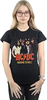 [Absolute Cult] ACDC Women's Highway To Hell Group T-Shirt Black Small
