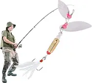 Fishing Lures Trout | Spinner Sequin Lure with Feather Treble Hook - Fishing Accessories, Swimbaits Long-Distance Casting Tools for Bass, Trout, Salmon, Pike, Walleye