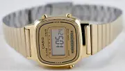 Casio Ladies LA670WGA-9 Watch Gold Steel Band Digital Classic Vintage New