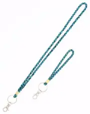 Mesh Braided Silk Ribbon Necklace Lanyard and Wristlet key fob with key Chain