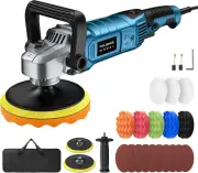 Buffer Polisher Kit for Car - 1600W 6/7 Inch Rotary Polisher Buffer Waxer,7 Vari