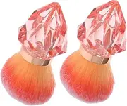 FRCOLOR 2pcs Nail Dust Brush Fingernail Scrub Brush Nail Cleaning Brush Soft Manicure Brush Nail Brush Diamond Handle Blush Brush Diamond Handle Brush Nail Scrubbing Brushes Pink Plastic