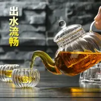 在飛比找樂天市場購物網優惠-耐熱高溫過濾玻璃花茶壺加厚無鉛玻璃水壺茶具家用泡茶壺煮