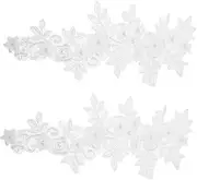 SHERCHPRY 1 Pair Three-Dimensional Clothing The Flowers lace Applique Clothes Decoration sew on Patches for Clothing Decorate Wedding Dress White Flower Patches sew on Accessories
