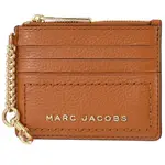 MARC JACOBS 金屬LOGO 6卡鑰匙釦環零錢包(焦糖)