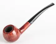 Briar Tobacco Smoking Pipe Bent, Hand Carved, Metal Cooling Filter, Mahogany