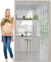 Magnetic Door Screen with Self Sealing Grey 135x230cm Hands Free DIY Retractable Garage Door Window Screen Keep Away from Mosquitoes Let Fresh Air in