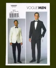 NEW! Men's Tuxedo Suit Jacket & Pants Sewing Pattern (Sizes 34-40) Vogue 9097