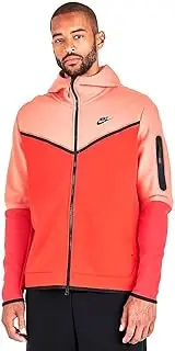 Men's Nike Sportswear Madder Root/Habanero Red/Black Tech Fleece Full-Zip Hoodie - M, Orange/Orange, Medium
