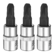 3pcs PZ3 Bit Socket 1/4" Square Drive Extension Impact Bit, Black