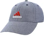 NEW adidas Men's CLIMALITE Ultimate II Adj. Golf/Tennis Cap-Chambray/Scarlet