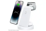3 in 1 Wireless Charging Station for iPhone 16 15 14 13 12 11 X Pro Max Apple Watch and AirPods CW350 White