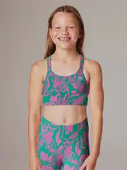 Girls Activewear Sports Bra. Running Bare Lotus Crop Top