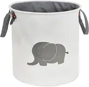 Storage BasketsCotton Foldable Round Home Organizer Bin for Baby NurseryToysLaundryBaby clothingGift Baskets(Elephant)