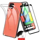 Anti-Bubble Tempered Glass Screen Protector Slim Soft Case fit Google Pixel 4 XL