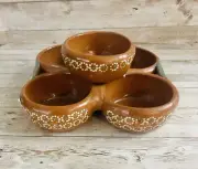 Terracotta Salsa Holder 5 Trays Salsero de 5 Cazuelitas de Barro