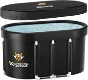 Oval Portable Ice Bath Tub for Athletes with Cover, XL 124 Gallons Capacity Portable Cold Plunge Tub for Cold Water Therapy and Recovery, Hot Bath Ice Baths at Home Outdoor Gyms