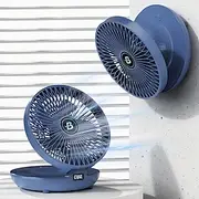 Portable Wall-Mounted Table Fan-3 Speeds, Silent Brushless Motor, Desktop Small Fan USB Type-C Charging, Foldable Air Cooler for Home, Office Travel 1pc