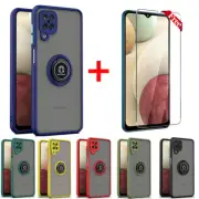 For Samsung Galaxy A72 5G Silicone Case Holder Ring Cover + Screen Protector