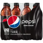 Pepsi Zero Sugar Cola Soft Drinks Soda Pop 16.9oz Bottles 12 Pack Soda Limited